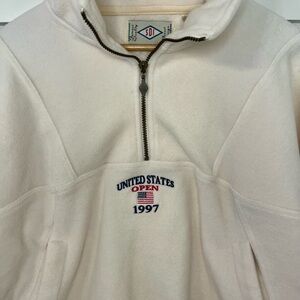 United States Open 1997 Cream Men's quarter zip fleece pullover